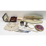 A quantity of costume jewellery and miscellaneous items