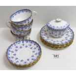 A spode Fleur de Lis pattern part tea service