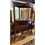 MAHOGANY CORNER CUPBOARD ALONG WITH A MAHOGANY POT STAND