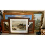 VARIOUS LARGE FRAMED PAINTINGS & PRINTS