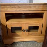 2 MODERN OAK TELEVISION UNITS