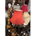 ASSORTMENT OF TABLE LAMPS, 1 WITH TIFFANY STYLE SHADE, 1 WITH STAG BASE, 1 WITH CHERUB BASE, OTHER