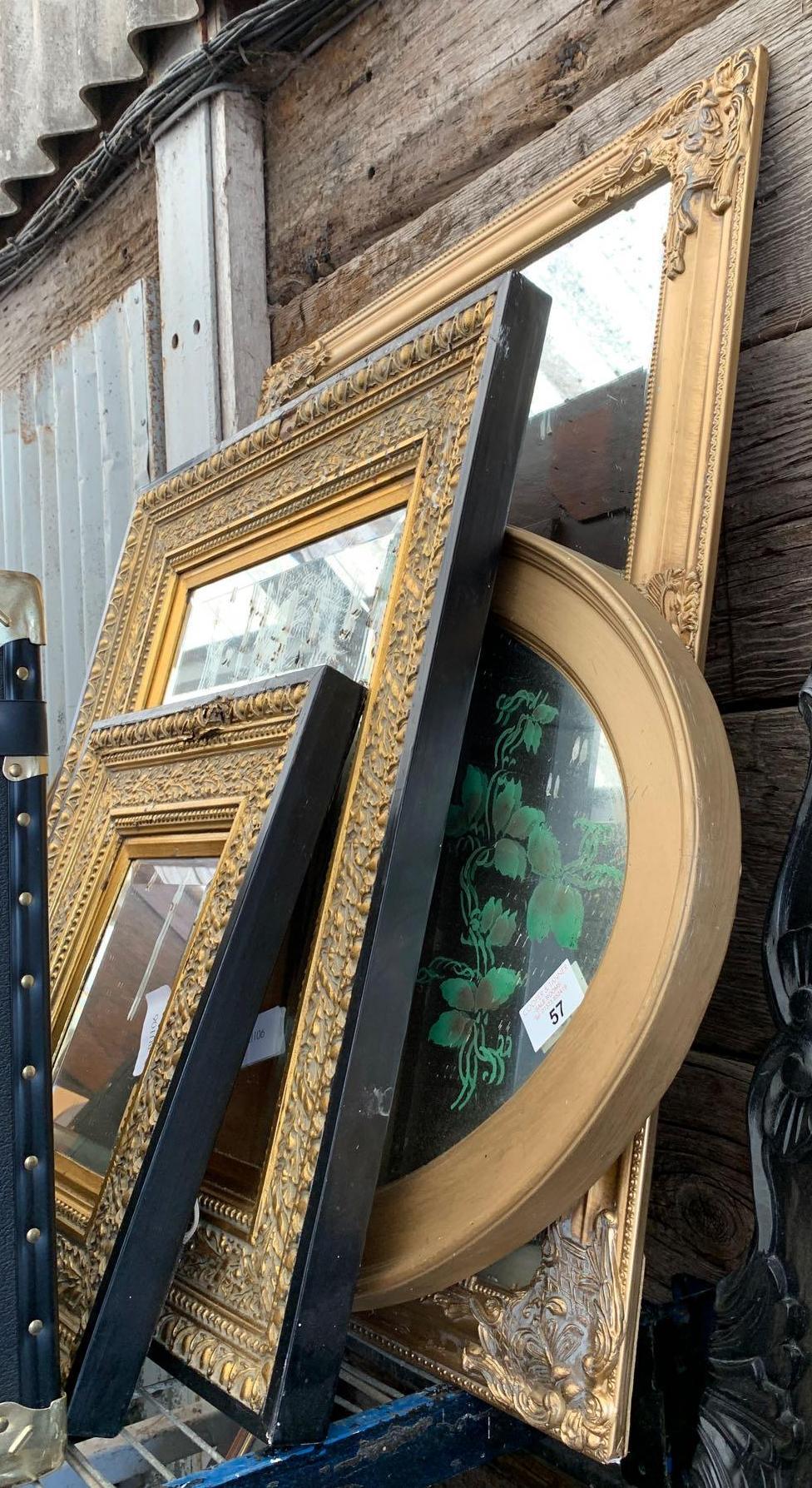 4 GILT FRAMED MIRRORS