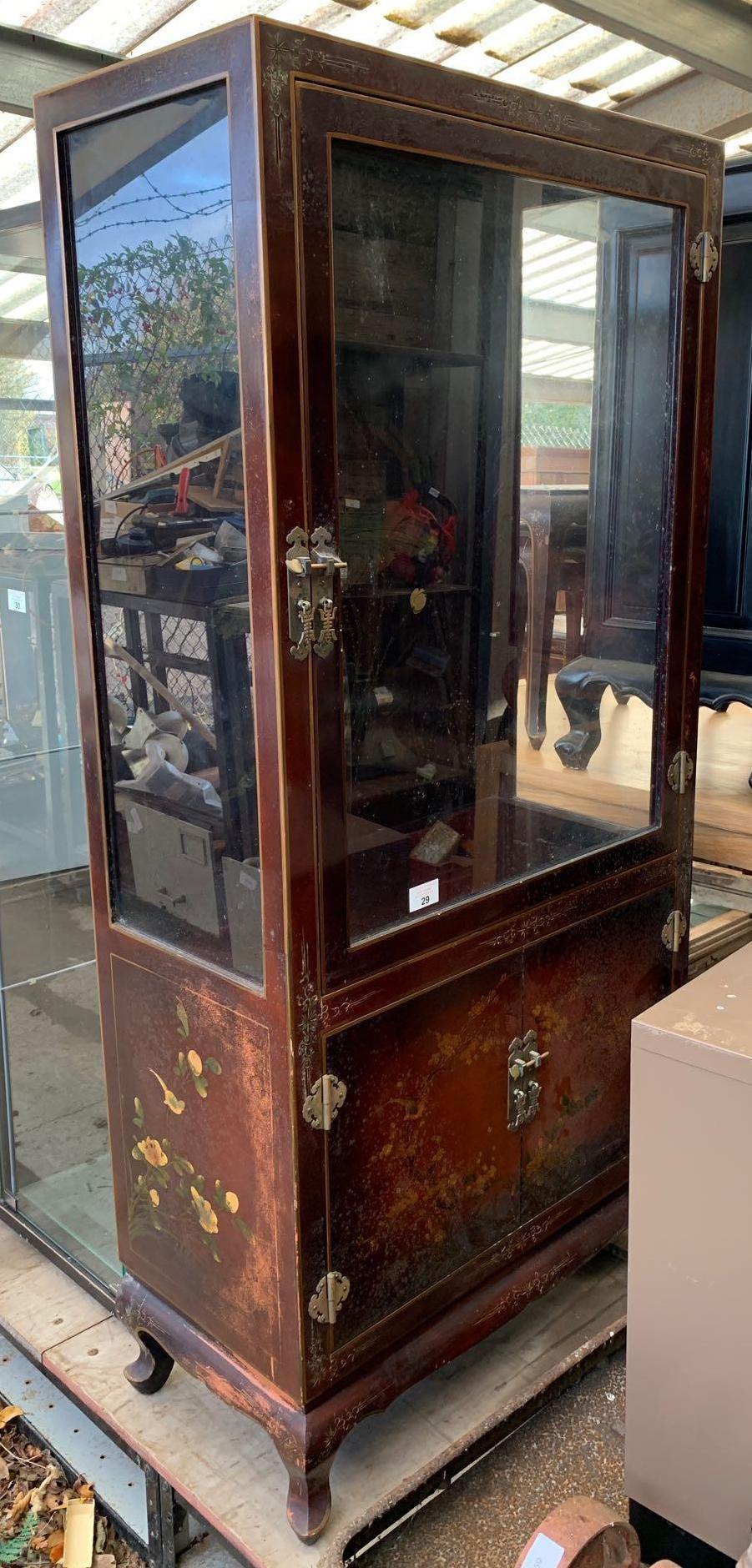 CHINOISERIE STYLE HAND PAINTED DISPLAY CABINET