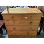 VICTORIAN PINE CHEST OF DRAWERS. 2 SHORT & 3 LONG