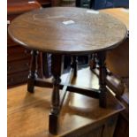 CIRCULAR OAK COFFEE TABLE ALONG WITH AN OLD CHARM STYLE CABINET