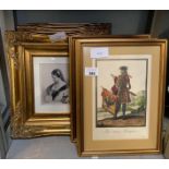 VARIOUS FRAMED PICTURES SOME IN DECORATIVE GILT FRAMES