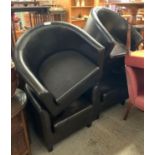 4 LEATHERETTE TUB CHAIRS