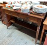 MAHOGANY WRITING DESK WITH LEATHERETTE INSERT