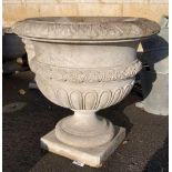 LARGE RECONSTITUTED STONE URN PLANTER