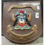 AN EARLY 20TH CENTURY GENERAL ACCIDENT AGENCY WALL SHIELD