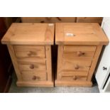 2 PINE BEDSIDE CABINETS