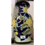 LARGE CERAMIC VASE WITH FLORAL DECORATION