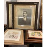 PAIR OF VICTORIAN PHOTOGRAPHIC PRINTS IN CARVED FRAMES ETC