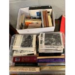 BOX OF MOUNTAINEERING BOOKS & OTHERS ALONG WITH CAVING MAGAZINES