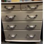 MODERN WHITE PAINTED CHEST OF DRAWERS, 2 SHORT & 3 LONG