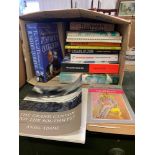 2 BOXES OF BOOKS ON WAR, SCIENCE, TRAVEL ETC