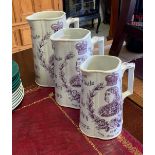 SET OF 3 GRADUATING COMMEMORATIVE QUEEN VICTORIA CERAMIC JUGS BY JUBILEE