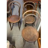 3 THONET CAFE STYLE CHAIRS