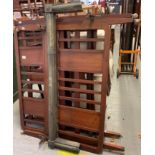 2 MAHOGANY BED FRAMES BY VONO & A FIRE SURROUND