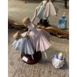 PAIR OF LLADRO BALLERINAS, ROYAL DOULTON ALISON FIGURE