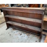 STAINED OAK DRESSER TOP/BOOKCASE