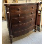 LARGE MAHOGANY CHEST OF DRAWERS, 2 SHORT, 3 LONG