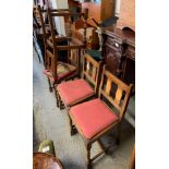 4 OAK FRAMED DINING CHAIRS RETAILED BY JAMES KORMER, BATH