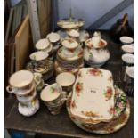 ROYAL ALBERT OLD COUNTRY ROSES PART SERVICE & ROYAL ALBERT LADIES SLIPPER PROVINCIAL FLOWERS PART