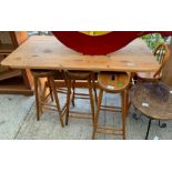 PINE DINING TABLE WITH PINE HIGH CHAIR