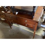 MAHOGANY DRESSING TABLE ALONG WITH A SMALL OAK GATELEG TABLE