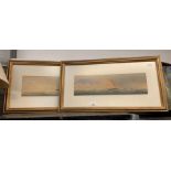 PAIR OF 20TH CENTURY WATERCOLOURS EACH OF SHIPS IN ROUGH SEAS