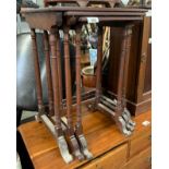 VICTORIAN MAHOGANY NEST OF TABLES ON COLUMN LEGS