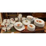 RETRO MEAKIN POPPY PATTERN COFFEE & DINNER SERVICE INCLUDING PLACE MATS & SERVING TRAY