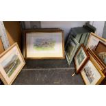 A GOOD COLLECTION OF FRAMED PICTURES TO INCLUDE WATERCOLOURS, PRINTS & POSTERS