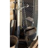 VARIOUS METALWARE, 2 GALVANISED BUCKETS, TROLLEY ETC