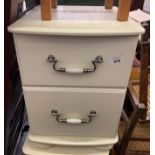 PAIR OF MODERN WHITE PAINTED BEDSIDE CABINETS