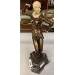 ART DECO STYLE FIGURE OF A LADY DANCING & 2 OTHER FIGURES