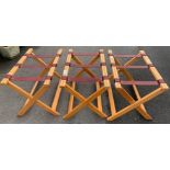 3 FOLDING WOODEN SUITCASE STANDS