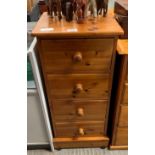 MODERN PINE CHEST OF 4 SHORT DRAWERS