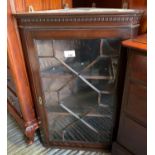 OAK CORNER DISPLAY CABINET WITH GLASS FRONT