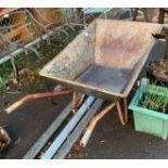 LARGE METAL WHEELBARROW