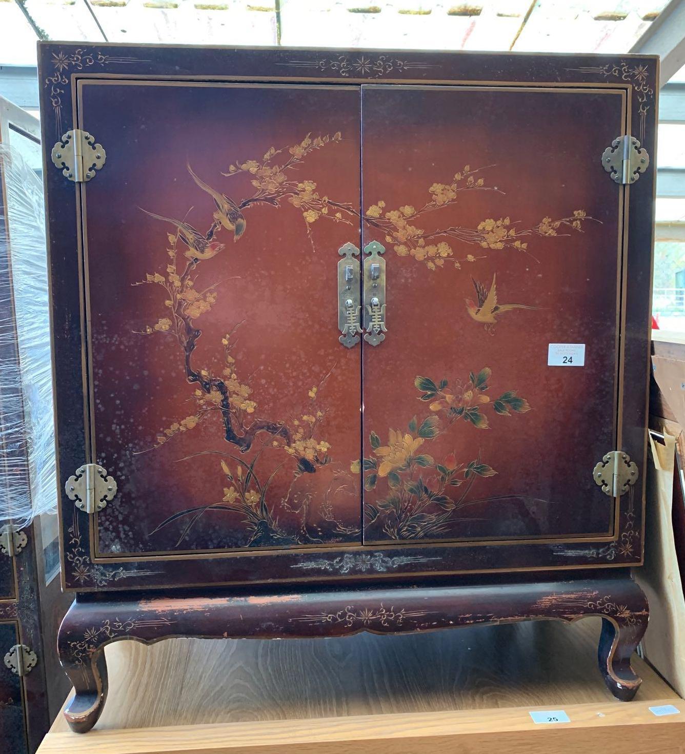 CHINOISERIE STYLE HAND PAINTED CUPBOARD