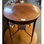 VICTORIAN INLAID OCCASIONAL TABLE WITH TAPERED LEGS