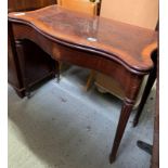 A 19th century mahogany and kingwood veneer card table of unusual sinuous form and serpentine front,