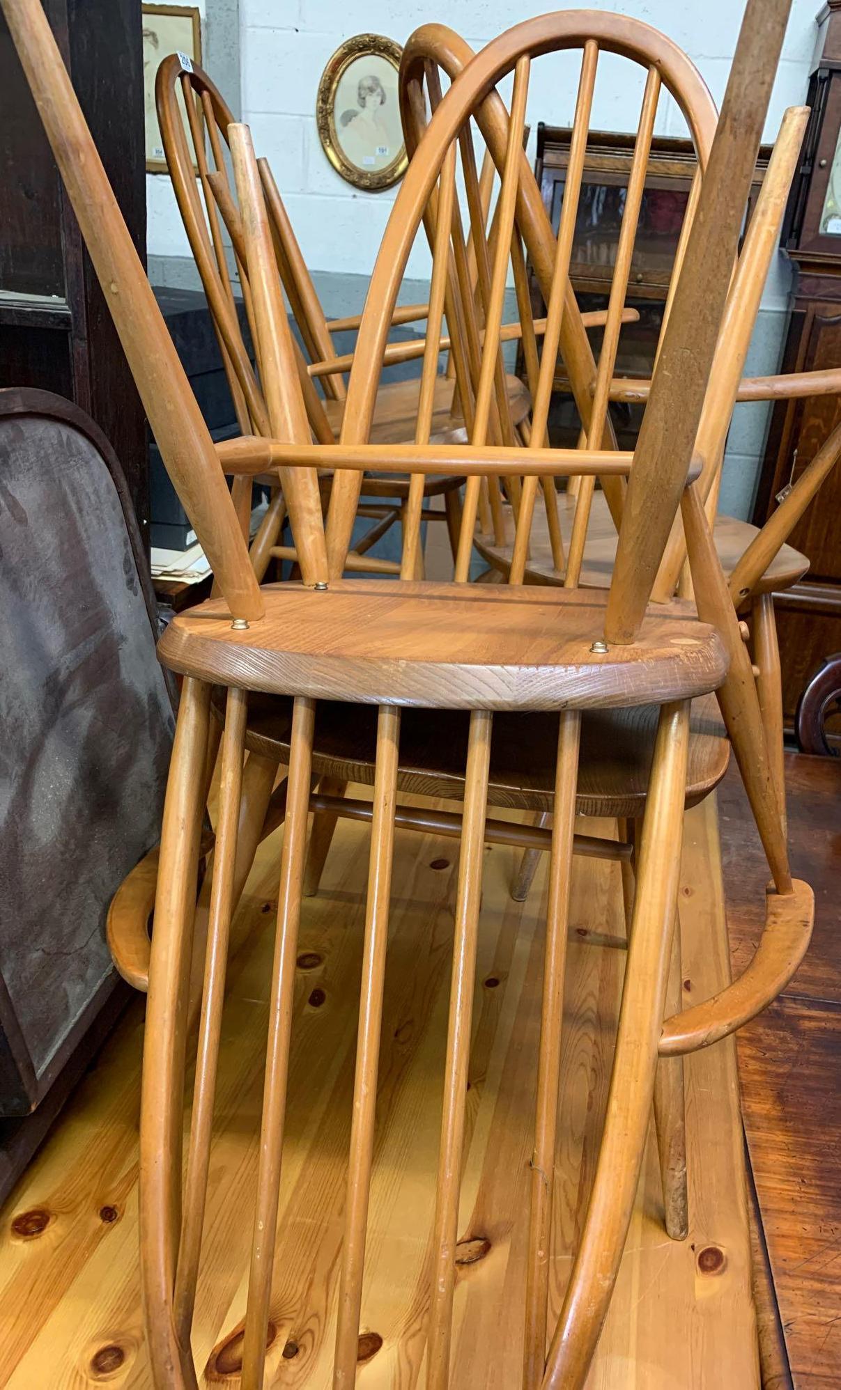 A set of four Ercol chairs and two carvers - Image 3 of 3