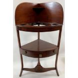 A Victorian mahogany corner unit, with wash stand insert, 103cm high, 53cm long, 36cm deep