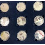 A collection of twelve Royal Mint R.A.F. coins, along with twelve “History of Space Exploration”