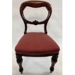 A set of six mahogany ballon back dining chairs and two other dining chairs