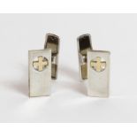 Kupittaan Kulta, a pair of silver cufflinks, Finland, circa 1975, pierced with a silver gilt